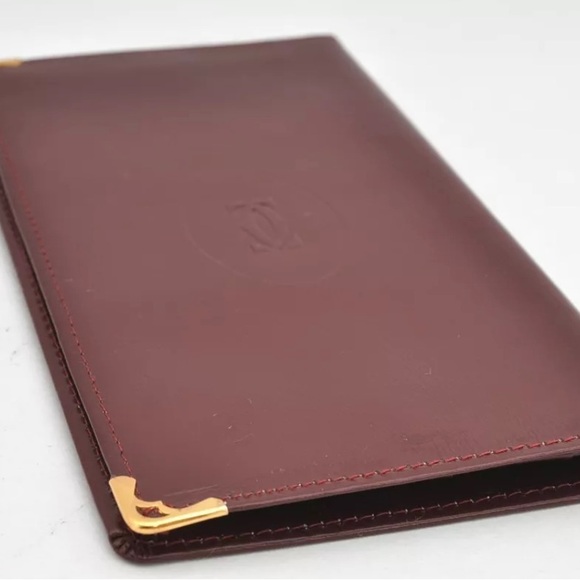 Authentic Cartier Must de Cartier Long Wallet Leather Bordeaux Red Box 1858K - Picture 5 of 16